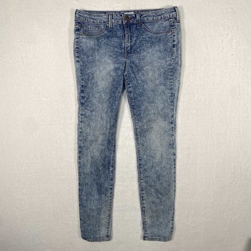 Jessica Simpson Kiss Me Super‎ Skinny Jeans Acid Wash Blue 30 Indie Sleaze 90s